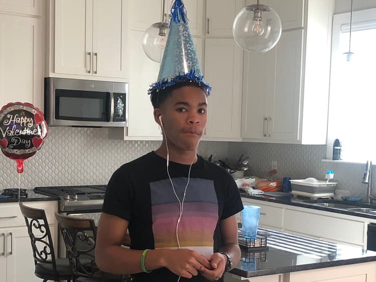Me with a party hat on